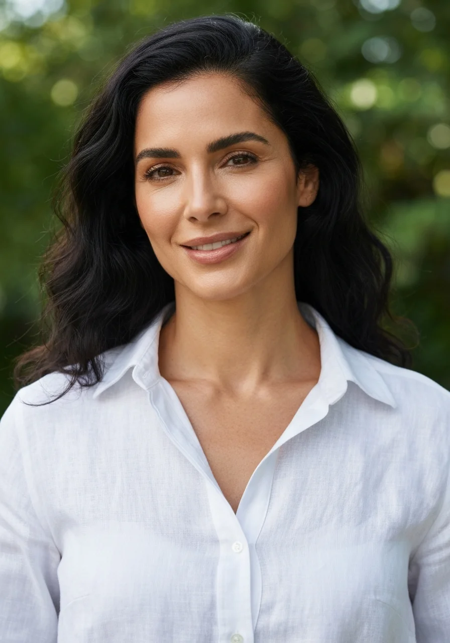 Mulher sorrindo com pele saudável