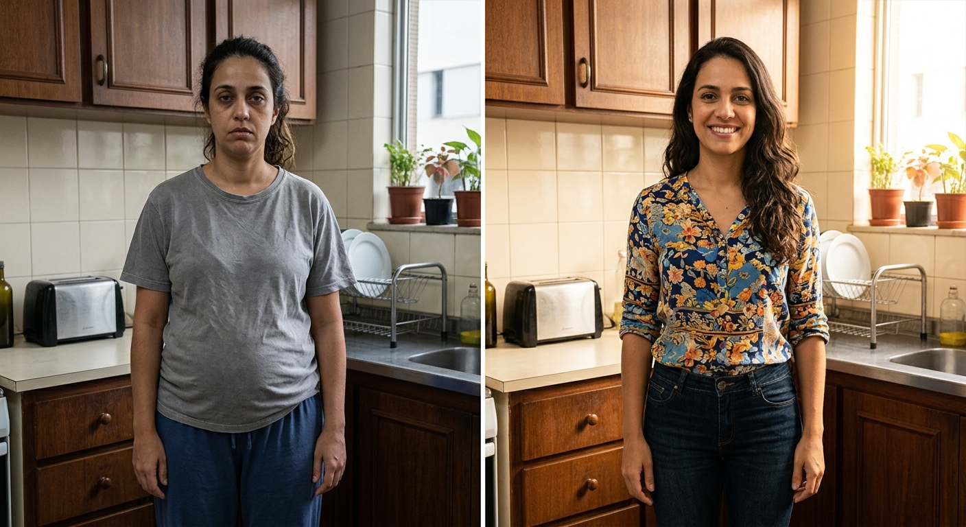 Antes e depois de aluna 2