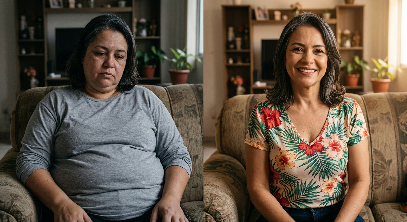 Antes e depois de aluna 3