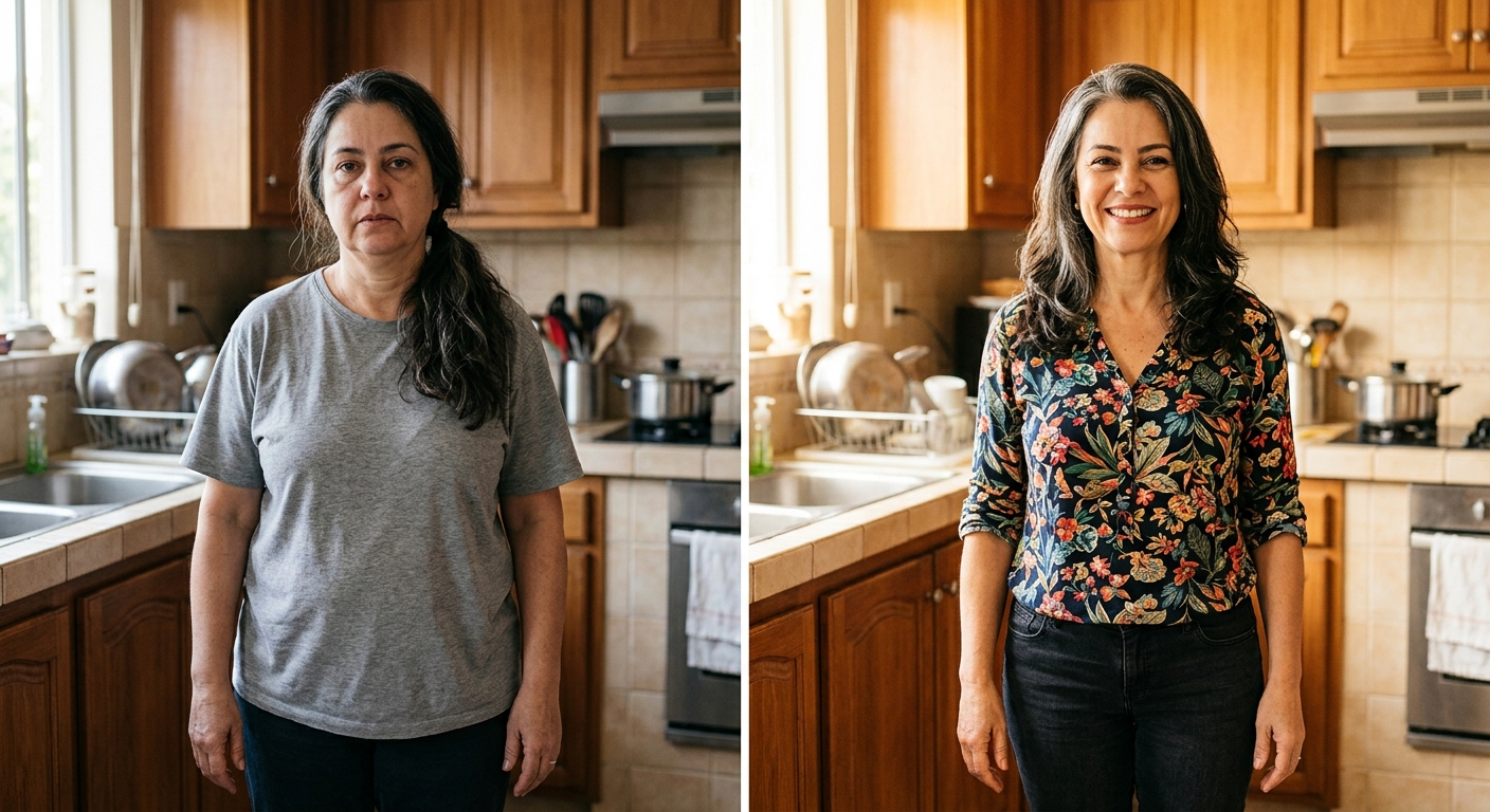 Antes e depois de aluna 4